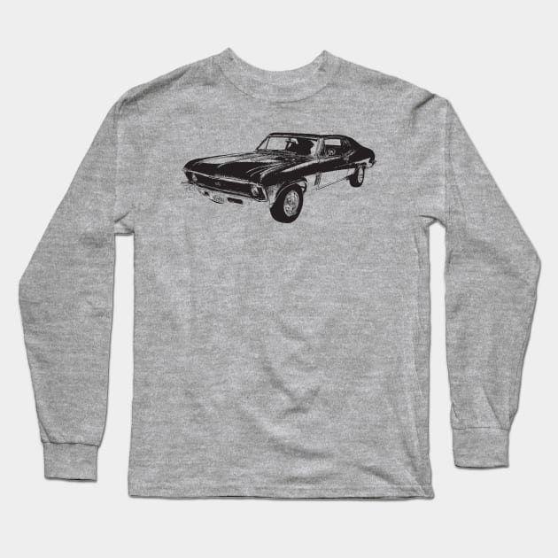 Vintage muscle car retro design Long Sleeve T-Shirt by AltrusianGrace